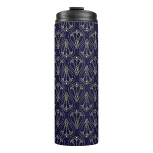 Bouteilles Isothermes Art Nouveau Marine Bleu et or