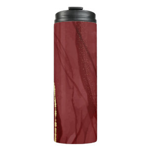 Bouteilles Isothermes Art Resin, marsala rouge foncé abstrait arrière - 