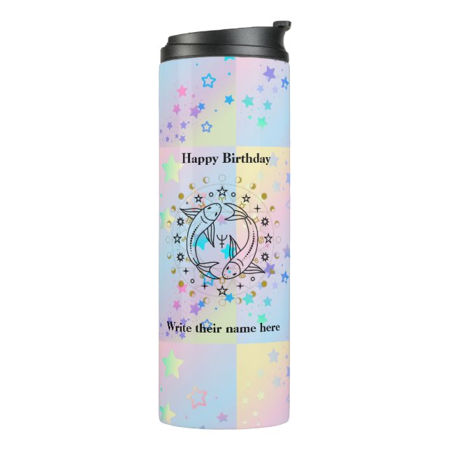 Bouteilles Isothermes Astrologie des Poissons Anniversaire 19 février-20 (Tourné sur la gauche)