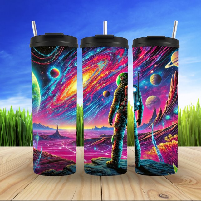 Bouteilles Isothermes Astronaute cosmique dans l'espace surréel (Créateur téléchargé)