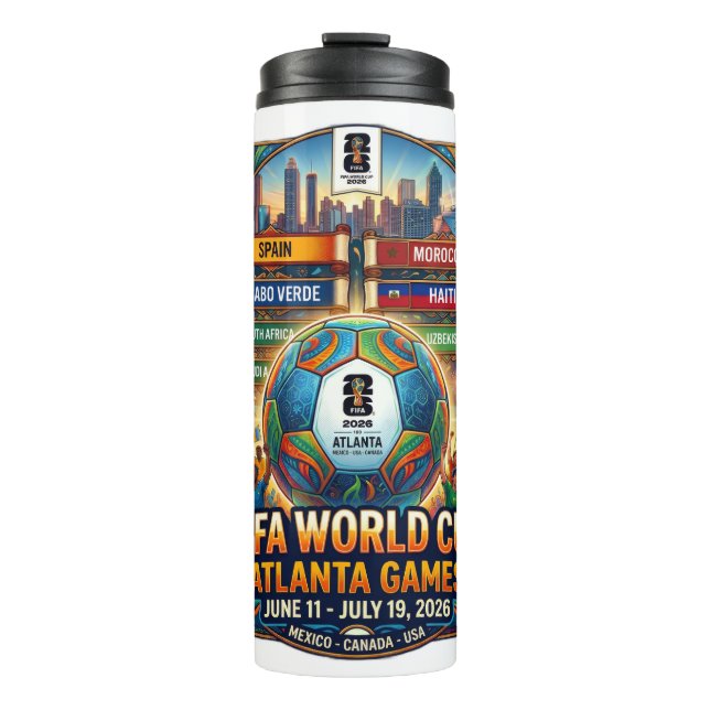 Bouteilles Isothermes Atlanta Géorgie Coupe du Monde FIFA 2026 (Devant)