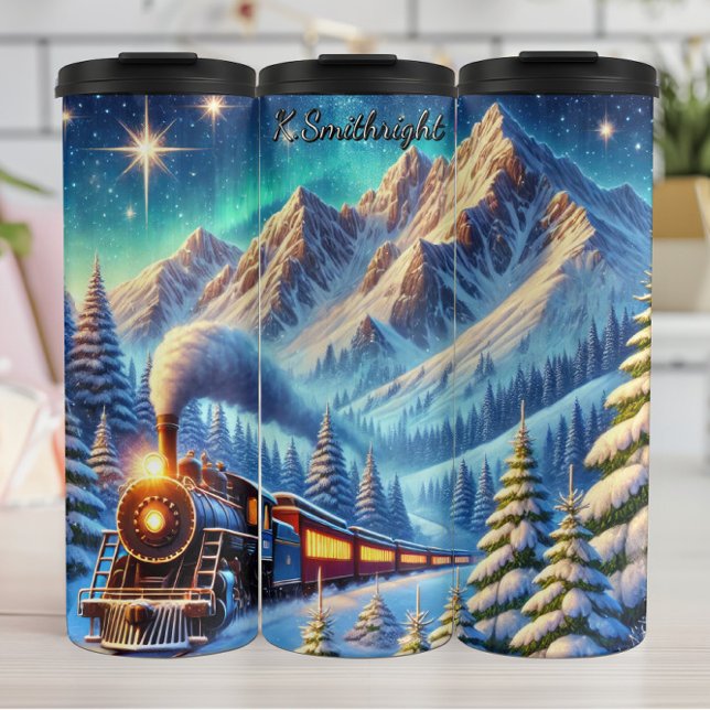 Bouteilles Isothermes Aurora Mountain Train Arctic Journey (Créateur téléchargé)