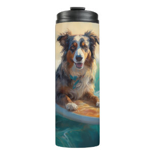 Bouteilles Isothermes Australian Shepherd Beach Surfing Peinture