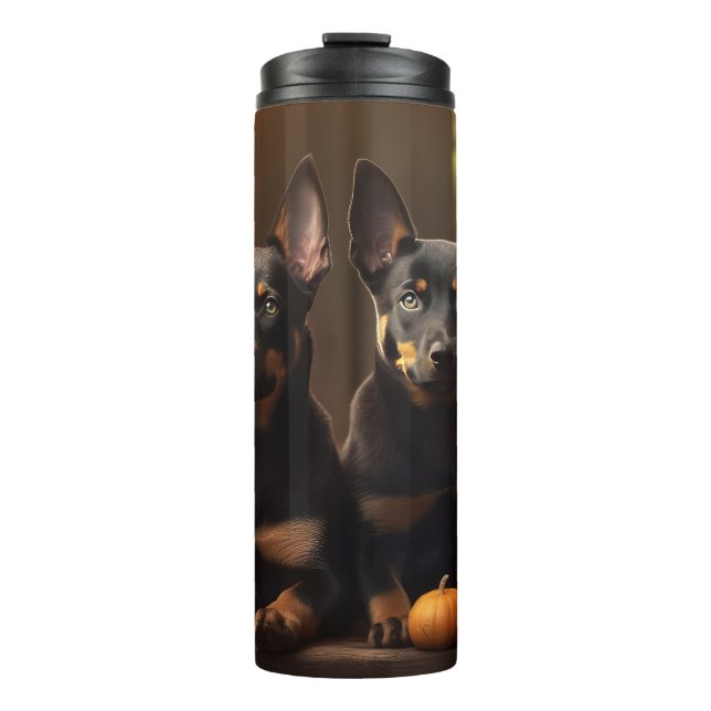 Bouteilles Isothermes Australien Kelpie Puppy Citrouille de plaisir d'au (Devant)