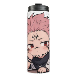 Bouteilles Isothermes Autocollant de roi mignon chibi boudeur - Cheveux