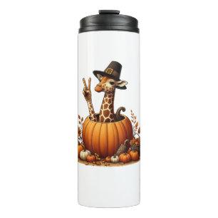Bouteilles Isothermes Automne Citrouille Automne Giraffe Thanksgiving Fe