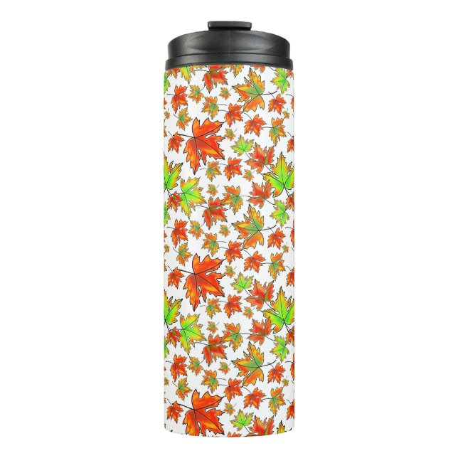 Bouteilles Isothermes Automne rouge orange feuille érable feuille (Devant)