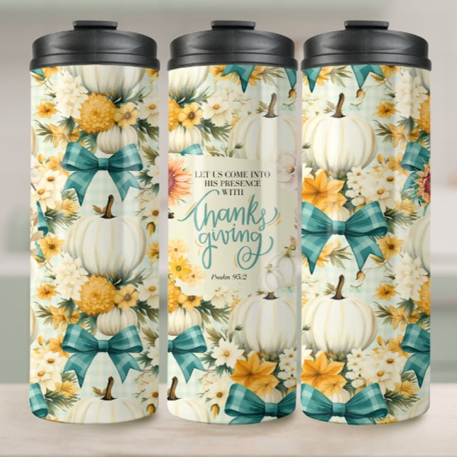 Bouteilles Isothermes Automne Thankesgiving Christian Theme Tumbler (Front, Left & Right)