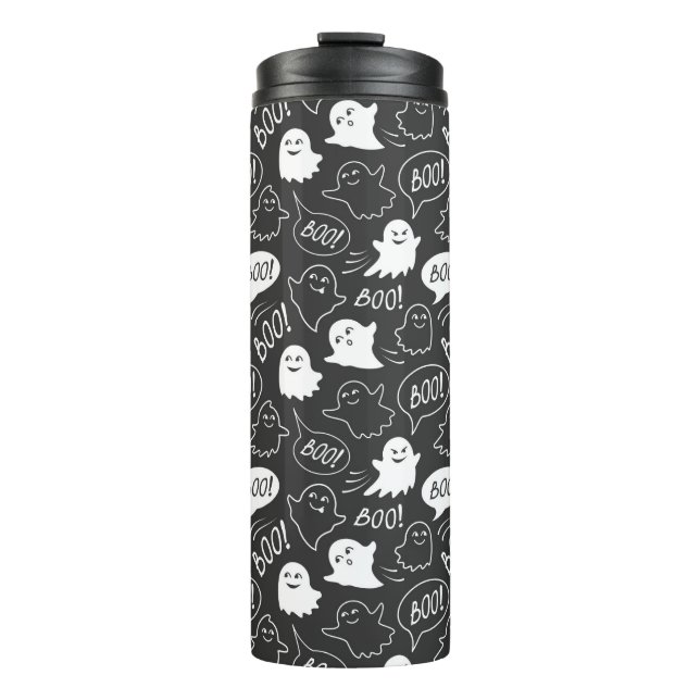 Bouteilles Isothermes B&W Cute Doodle Halloween Motif (Devant)