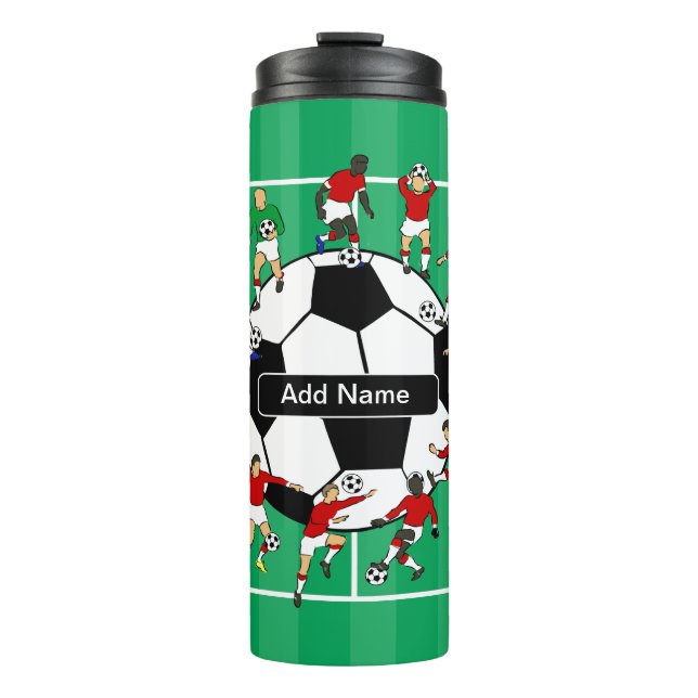 Bouteilles Isothermes Ballon de football et joueurs personnalisés (Devant)