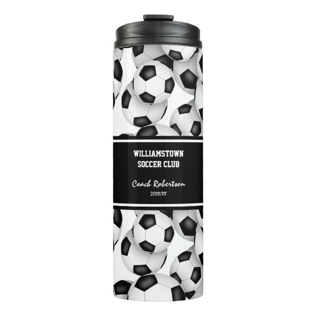 Bouteilles Isothermes ballons de football motif coach cadeau avec nom pe (Devant)