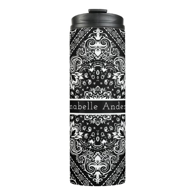 Bouteilles Isothermes Bandana Noir Personnaliser le tombeur thermique (Devant)