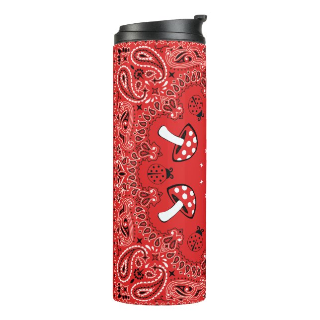 Bouteilles Isothermes Bandana rouge (Tourné sur la gauche)