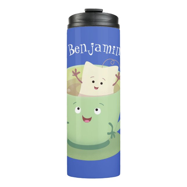 Bouteilles Isothermes Bande dessinée de la tasse de thé mignonne humour  (Devant)