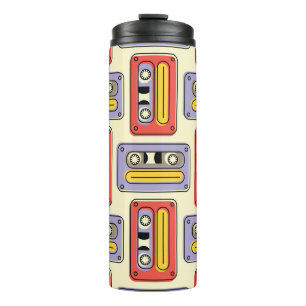 Bouteilles Isothermes Bandes cassettes rétro : motif sans soudure.
