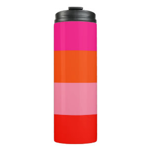 Bouteilles Isothermes Bandes roses chaudes et orange brillantes