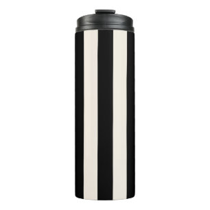 Bouteilles Isothermes Bandes Verticales Noir Et Crème Blanc Gratté