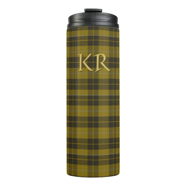 Bouteilles Isothermes Barclay Tartan avec vos initiales, Scottish Plaid (Devant)