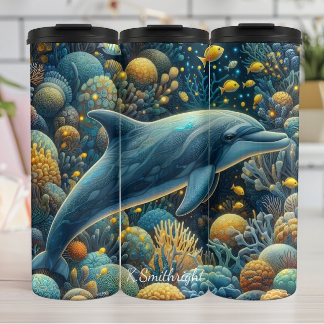 Bouteilles Isothermes Barrière de corail de dauphin bioluminescent (Créateur téléchargé)