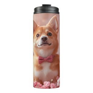 Bouteilles Isothermes Basenji avec Rose - Saint Valentin
