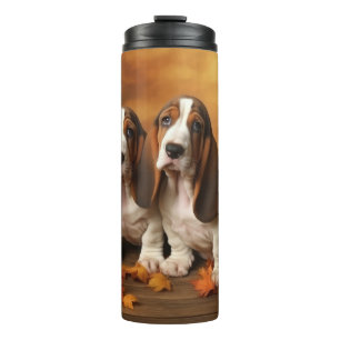 Bouteilles Isothermes Basset Hound Chiot Automne Citrouille de plaisir