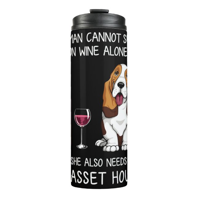 Bouteilles Isothermes Basset Hound et vin Drôle chien (Devant)