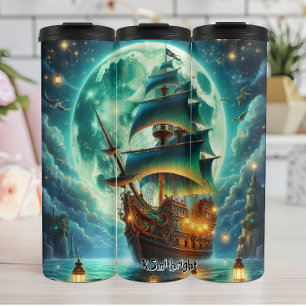 Bouteilles Isothermes Bateau pirate sous une lune géante