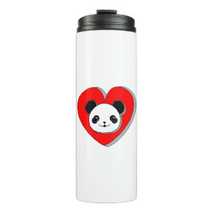Bouteilles Isothermes Bear Panda Et Dessin De Coeur Rouge