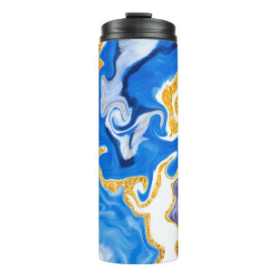 Bouteilles Isothermes Beau Bleu, Or et Blancs comme Eau  
