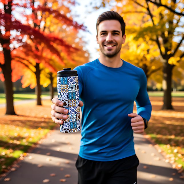 Bouteilles Isothermes 🤩 Beau mélange d'Azulejos (Beautiful mix of Azulejos Thermal Tumbler)