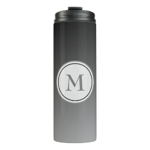 Bouteilles Isothermes Beau monogramme noir et gris d'Ombre
