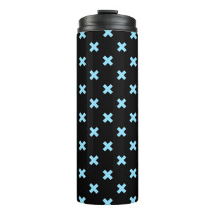 Bouteilles Isothermes Bébé croix bleu coutures sur noir