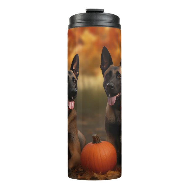 Bouteilles Isothermes Belge Malinoi Puppy Automne Citrouille de plaisir (Devant)