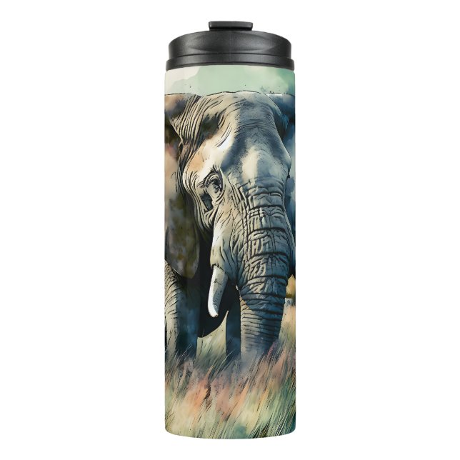 Bouteilles Isothermes Belle aquarelle éléphant (Devant)