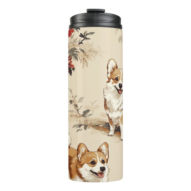 Bouteilles Isothermes Belle Fleur de Noël Corgi Chien (Devant)