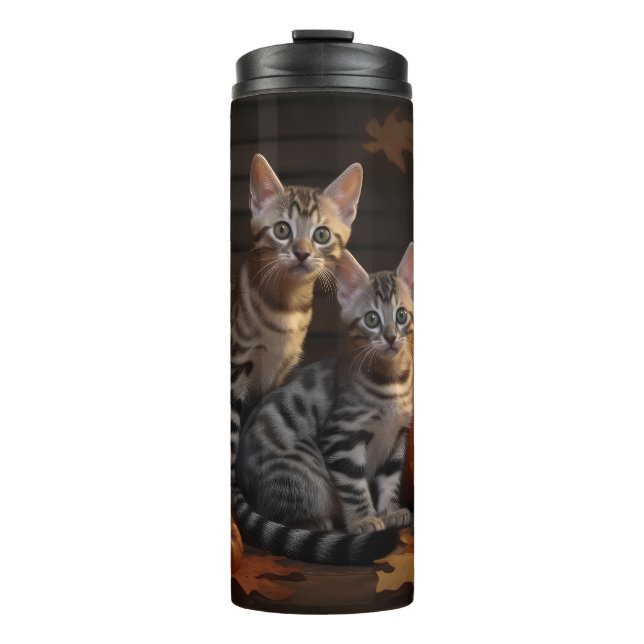 Bouteilles Isothermes Bengal Kitten Automne Citrouille de plaisir (Devant)