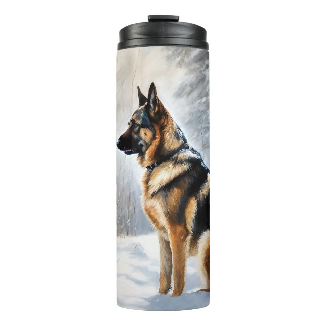 Bouteilles Isothermes Berger Allemand Laisser Neige Noël (Devant)