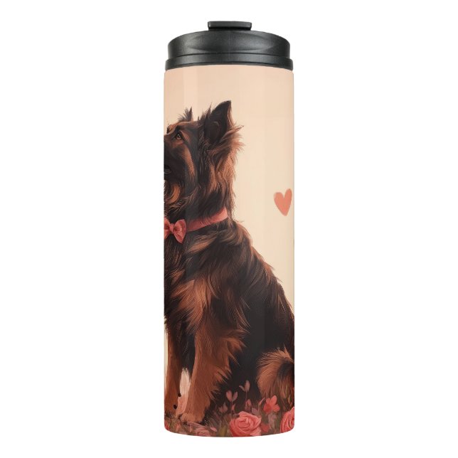 Bouteilles Isothermes Berger anatolien avec Rose - Saint-Valentin (Devant)