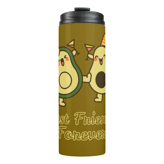 BOUTEILLES ISOTHERMES BEST FRIENDS FOREVER, FUNNY, AVOCADO, FRIENDS DAY (Devant)