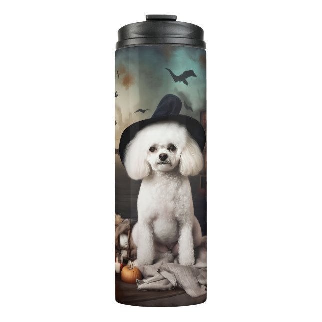 Bouteilles Isothermes Bichon Frise Citrouilles Halloween effrayant (Devant)
