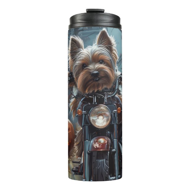 Bouteilles Isothermes Biewer Terrier équitation Moto Halloween Effrayer (Devant)