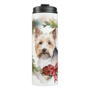 Bouteilles Isothermes Biewer Terrier Noël Wreath Festive Pup