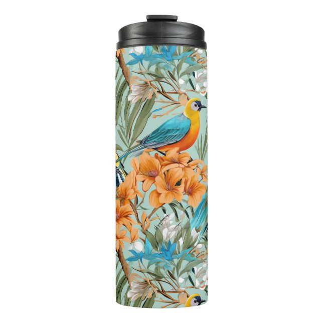 Bouteilles Isothermes Birds Chinoiserie Mint Orange (Devant)