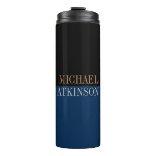 Bouteilles Isothermes Black Blue Bold Texte tendance Style Votre nom