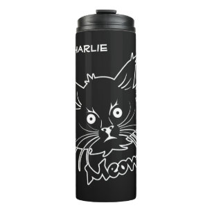 Bouteilles Isothermes Black Cat nom personnalisé tumbler