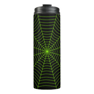 Bouteilles Isothermes Black neon vert toile d'araignée Halloween motif