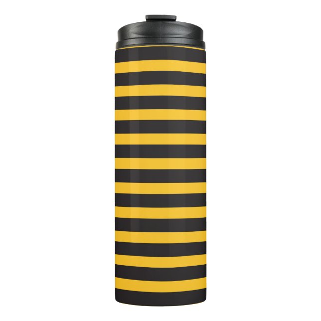 Bouteilles Isothermes Black Yellow Horizontal Lines Geometric Bee Animal (Devant)