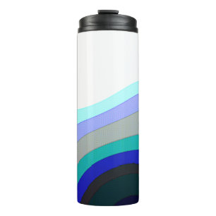 Bouteilles Isothermes Blanc Et Bleu Art Abstrait 920