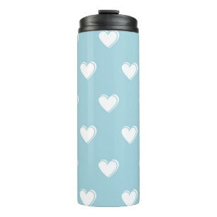 Bouteilles Isothermes Bleu blanc mignon simple Motif de coeur