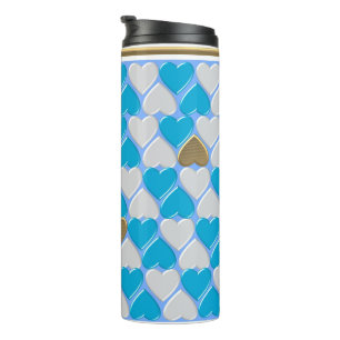 Bouteilles Isothermes Bleu, blanc motif bavarois.
